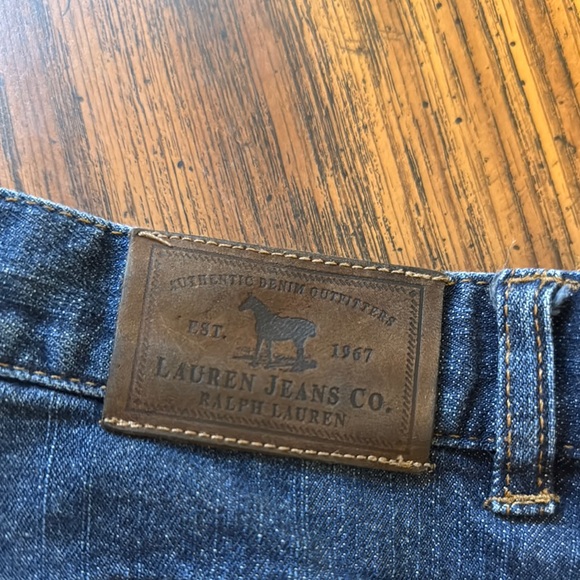 Vintage Lauren Ralph Lauren Blue Flare Jeans Floral Embroidery Size 6 - Picture 4 of 6